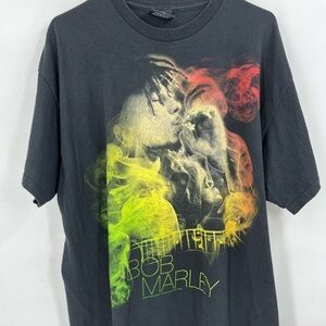 Bob Marley Smoking Black T Shirt Zion Sportswear Smoking Print Size 1X
